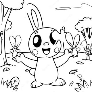 Funny Rabbids Playing In The Park Coloring Page 62234-49246