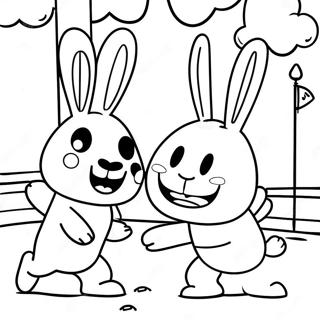 Funny Rabbids Playing In The Park Coloring Page 62234-49248