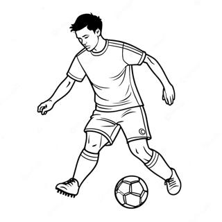 Soccer Player Dribbling The Ball Coloring Page 62243-49266