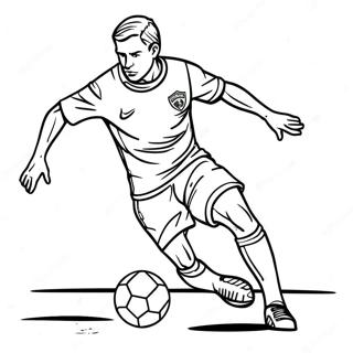 Soccer Player Dribbling The Ball Coloring Page 62243-49267