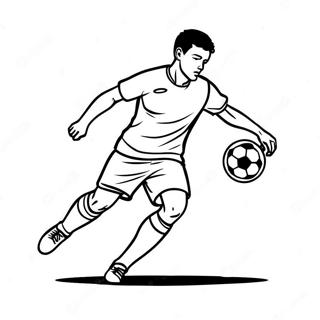 Soccer Player Dribbling The Ball Coloring Page 62243-49268