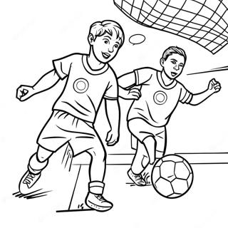 Exciting Soccer Match Coloring Page 62244-49258