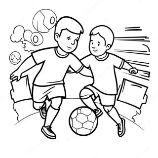 Exciting Soccer Match Coloring Page 62244-49259