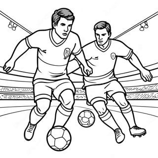 Exciting Soccer Match Coloring Page 62244-49260