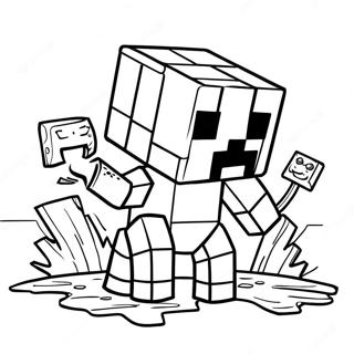 Minecraft Mutant Creeper Boyama Sayfaları