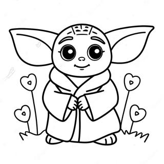 Baby Yoda Valentinsdag Farvelægningsside 62293-49294