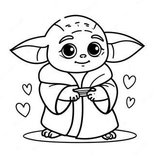 Baby Yoda Valentinsdag Farvelægningsside 62293-49295