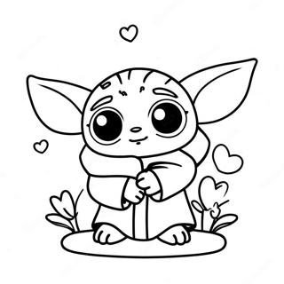 Baby Yoda Valentine Coloring Page 62293-49296