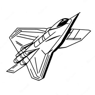 Avion De Vânătoare F22 Pagini De Colorat