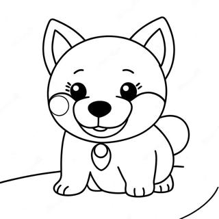 Playful Shiba Inu Coloring Page 62354-49341