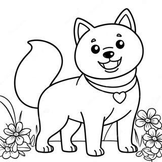 Playful Shiba Inu Coloring Page 62354-49342