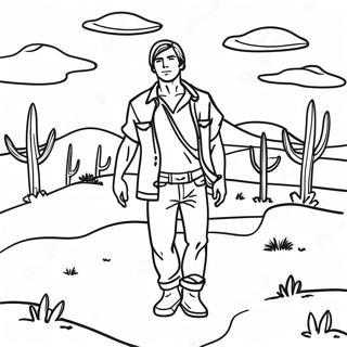 Survivor In A Deserted Landscape Coloring Page 62384-49368