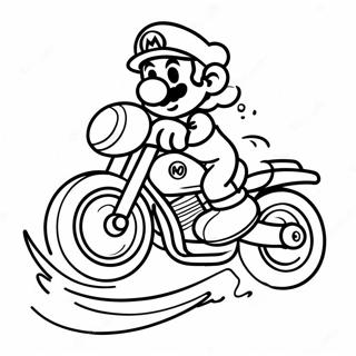 Mario On Motorcycle Coloring Pages