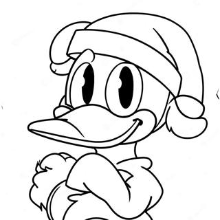 Donald Duck In A Santa Hat Coloring Page 62444-49417