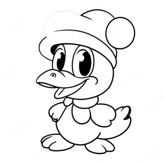 Donald Duck In A Santa Hat Coloring Page 62444-49418