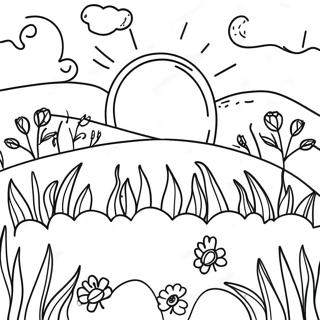 Sunny Day In The Field Coloring Page 62464-49426