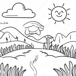 Sunny Day In The Field Coloring Page 62464-49427