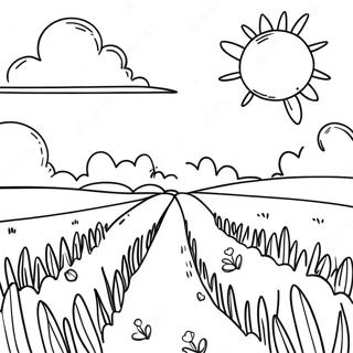 Sunny Day In The Field Coloring Page 62464-49428