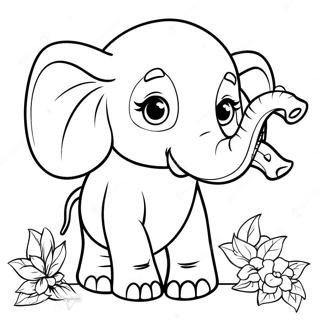 E Is For Elephant Coloring Page 62523-49476