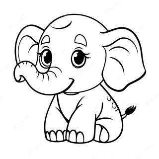 Cute Baby Elephant Coloring Page 62524-49486