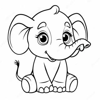 Cute Baby Elephant Coloring Page 62524-49487