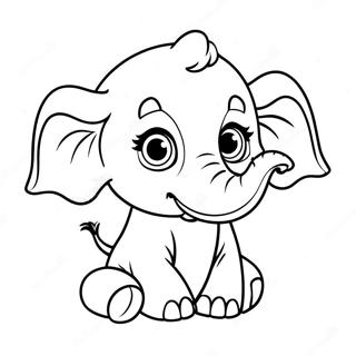 Cute Baby Elephant Coloring Page 62524-49488