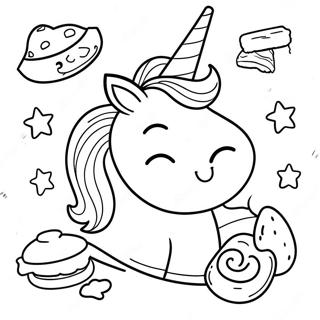 Unicorn Food Coloring Pages