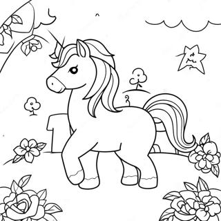 Unicorn House Coloring Pages