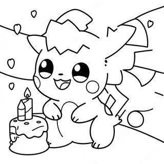 ポケモンの誕生日祝い ぬりえページ 62633-49562