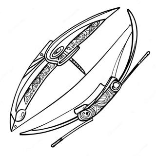 Colorful Archery Bow And Arrow Coloring Page 62654-49590