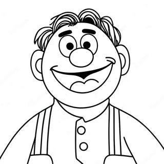 Funny Ernie With A Big Smile Coloring Page 62684-49639