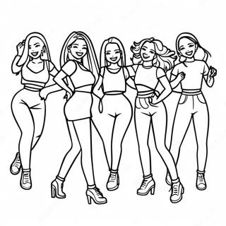 Itzy Members Dancing Coloring Page 62694-49612