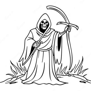 Grim Reaper With Scythe Coloring Page 6271-4985