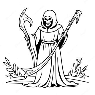 Grim Reaper With Scythe Coloring Page 6271-4988