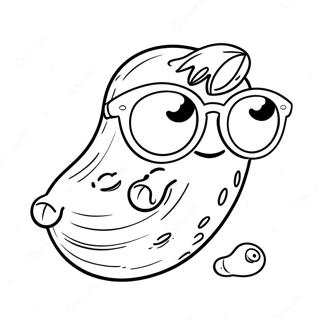 Funny Cucumber With Sunglasses Coloring Page 62774-49670