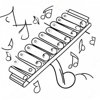 Värikäs Ksylofonin Musiikkinuoteilla Värittämissivu 62794-49690