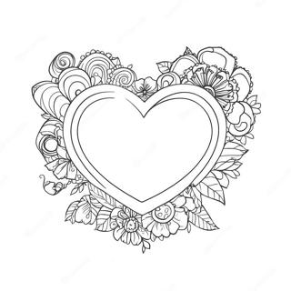 Vintage Valentine Heart Coloring Page 62813-49710