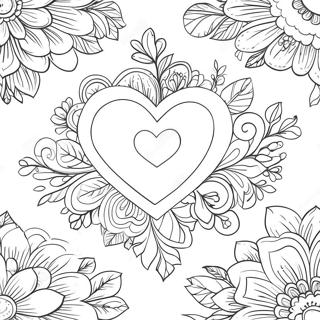 Vintage Valentine Heart Coloring Page 62813-49711