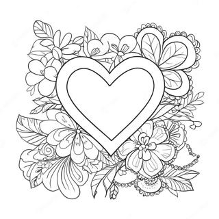 Vintage Valentine Heart Coloring Page 62813-49712