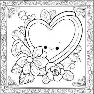 Charming Vintage Valentine Card Coloring Page 62814-49706