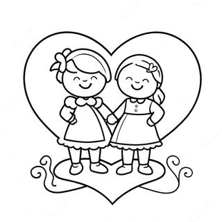 Charming Vintage Valentine Card Coloring Page 62814-49708