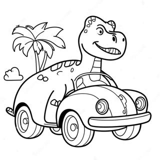 Dinosauruksen Auto Värittämissivu 62823-49703