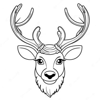 Reindeer Head Coloring Pages