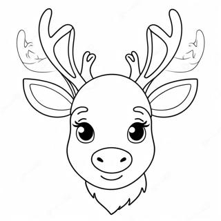 Reindeer Head Coloring Pages