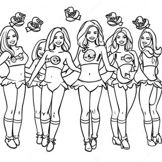 Steelers Cheerleaders Coloring Page 6291-5008