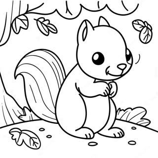 Fall Squirrel Coloring Pages