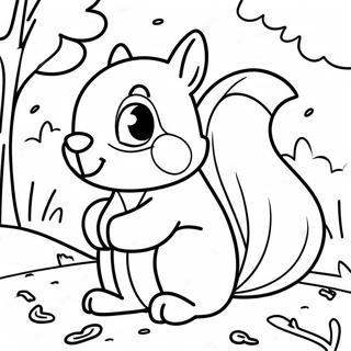 Cute Fall Squirrel Coloring Page 62933-49794