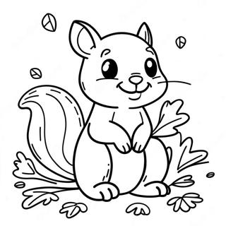 Cute Fall Squirrel Coloring Page 62933-49795