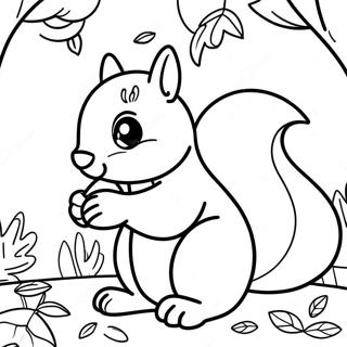 Cute Fall Squirrel Coloring Page 62933-49796