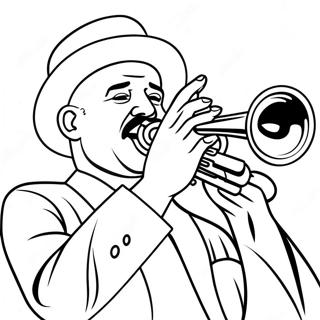 Jazz Trumpet Player Coloring Page 63004-49847